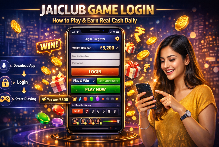 Jaiclub game login dashboard showing how to play and earn real cash daily on mobile gaming platform