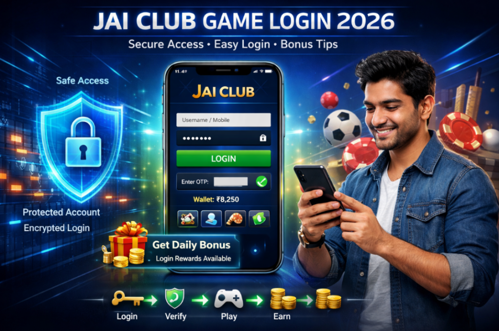 Jai Club game login screen with secure access and bonus tips 2026 on mobile platform