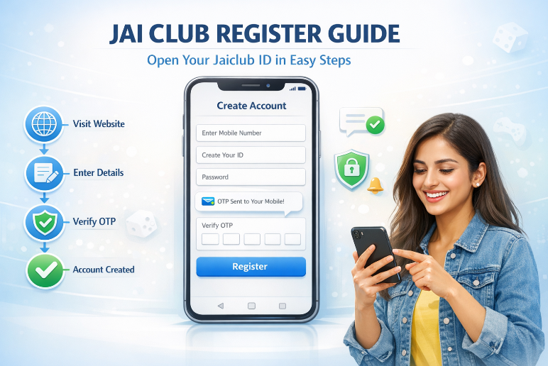 Jai Club register page showing Jaiclub ID creation with mobile number and OTP verification