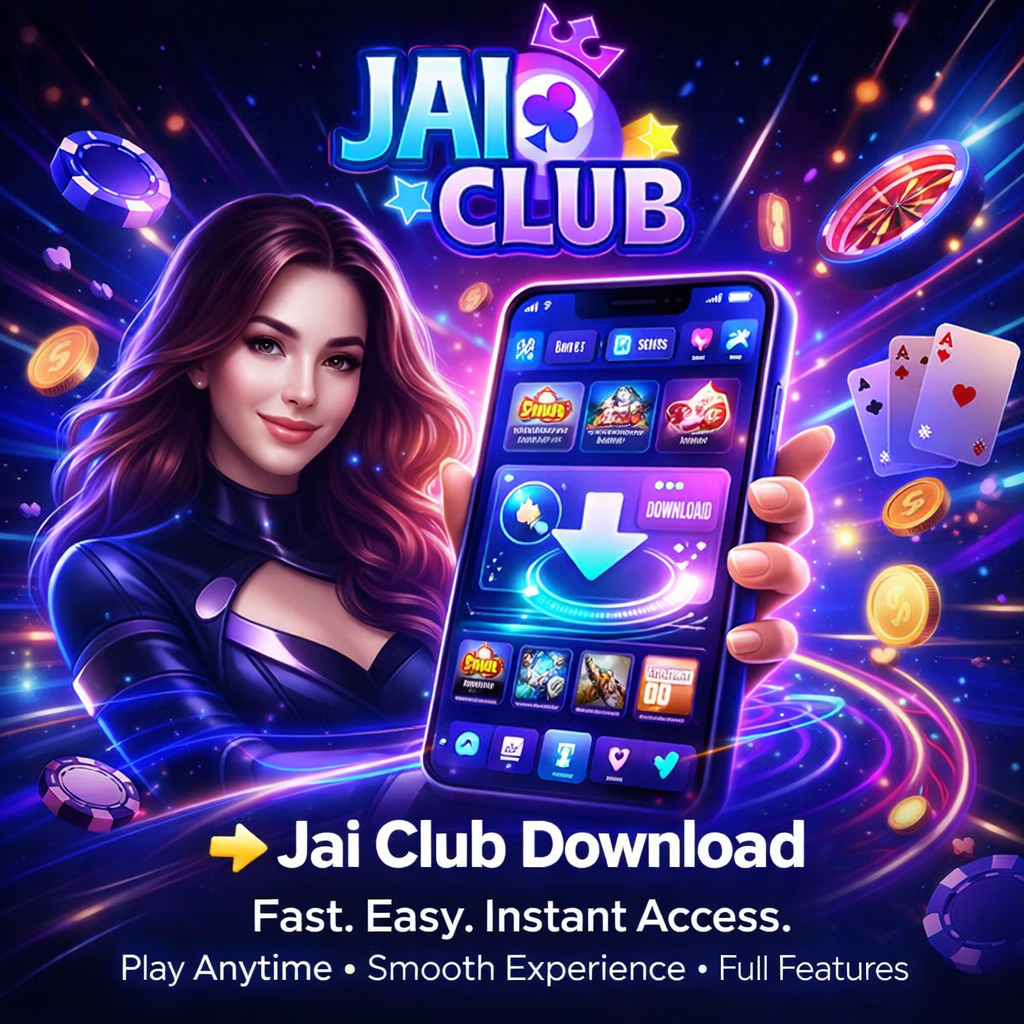 Jai Club download page showing Jai club Game app install and Jaiclub game interface