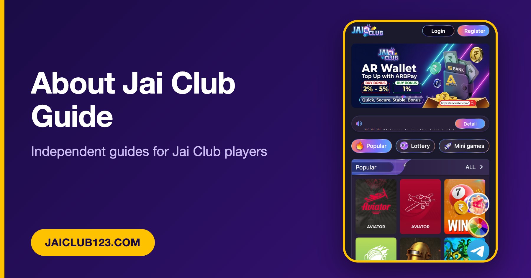 About Jai Club guide website banner