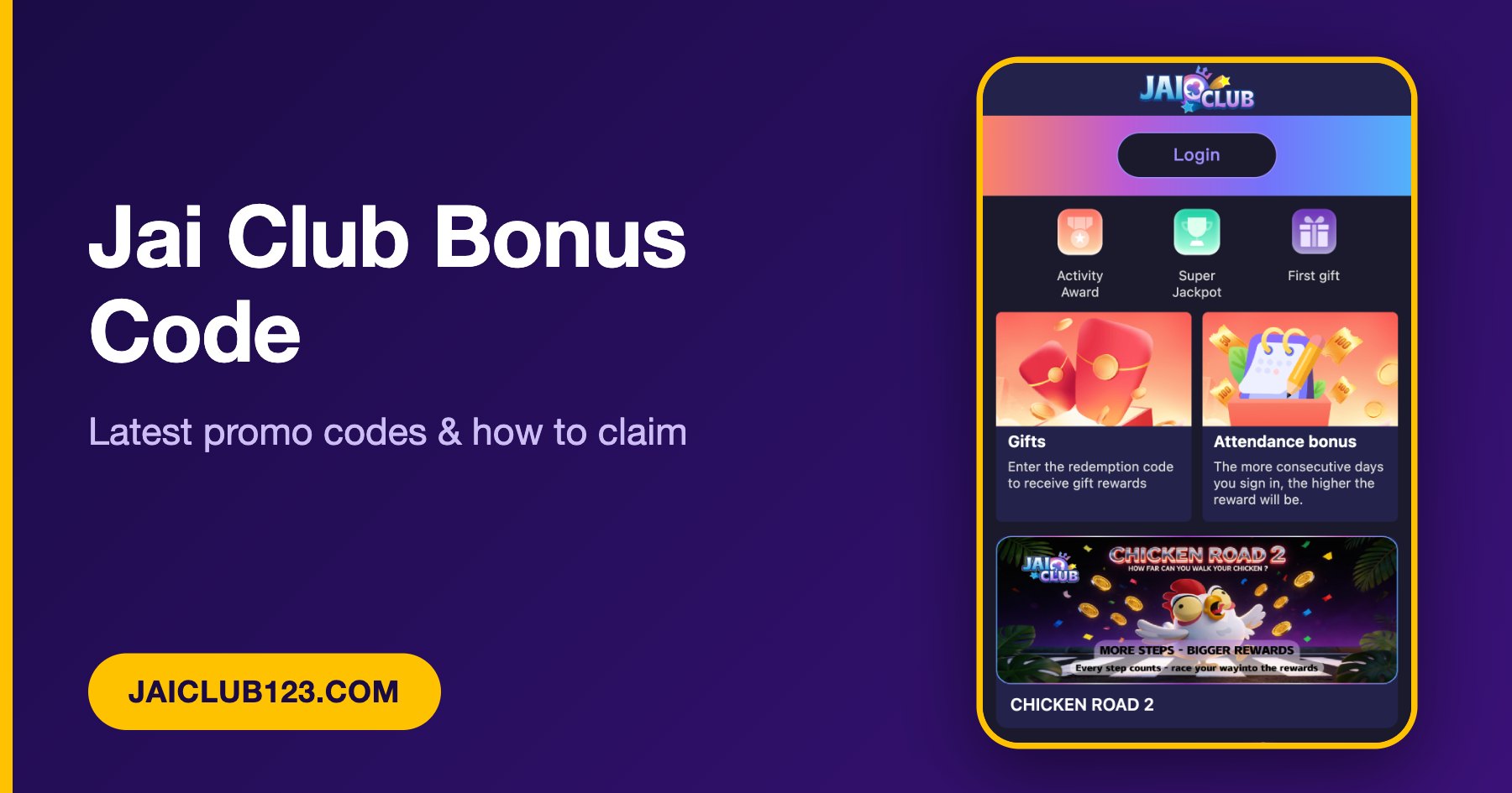 Jai Club bonus code and promo codes banner