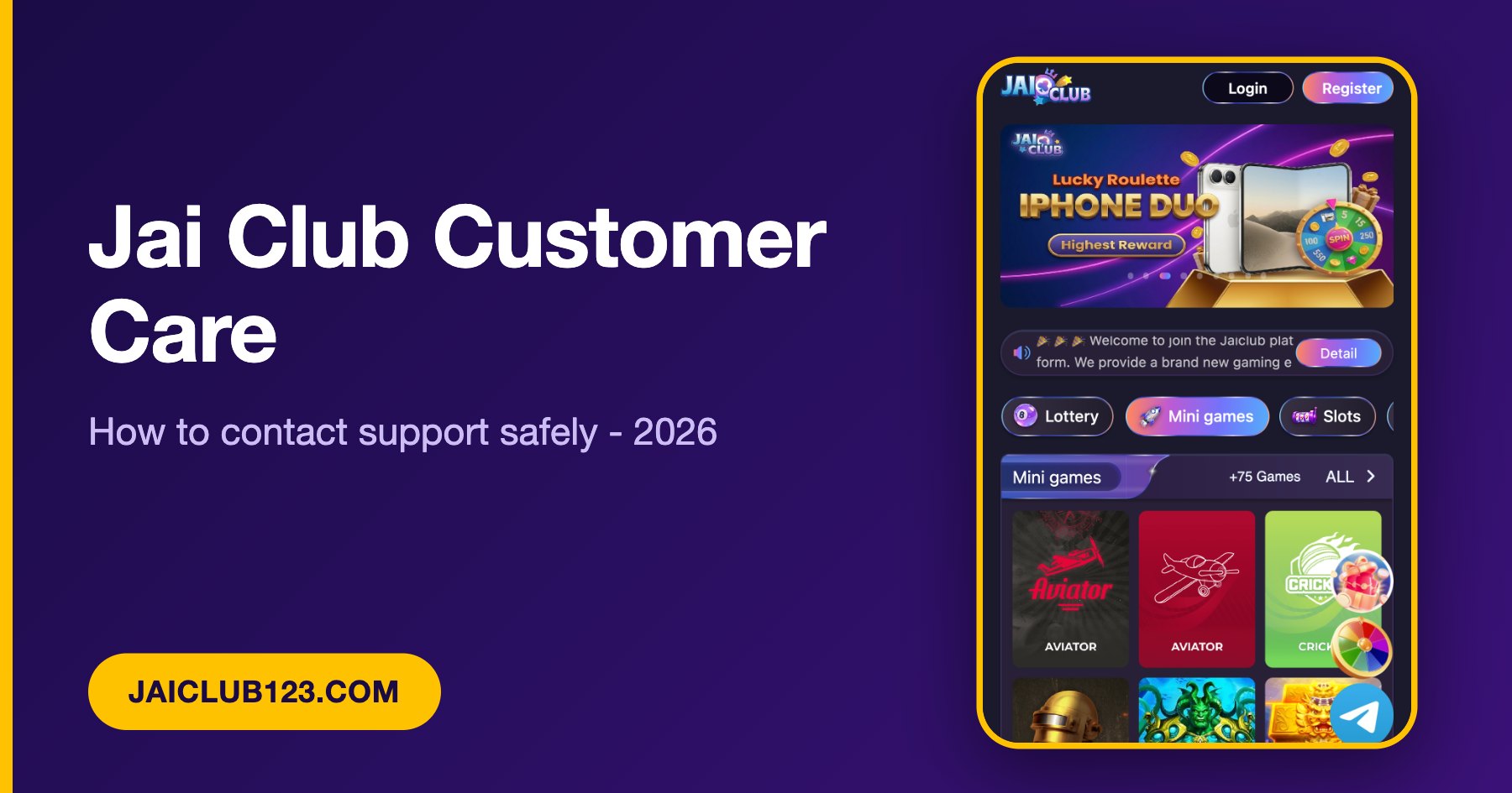 Jai Club customer care guide banner