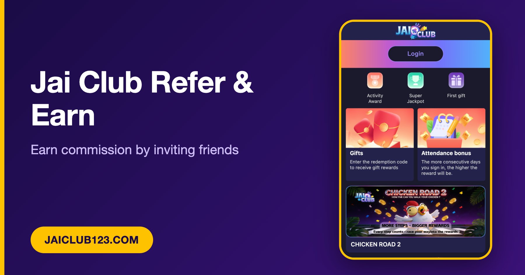 Jai Club refer and earn program banner